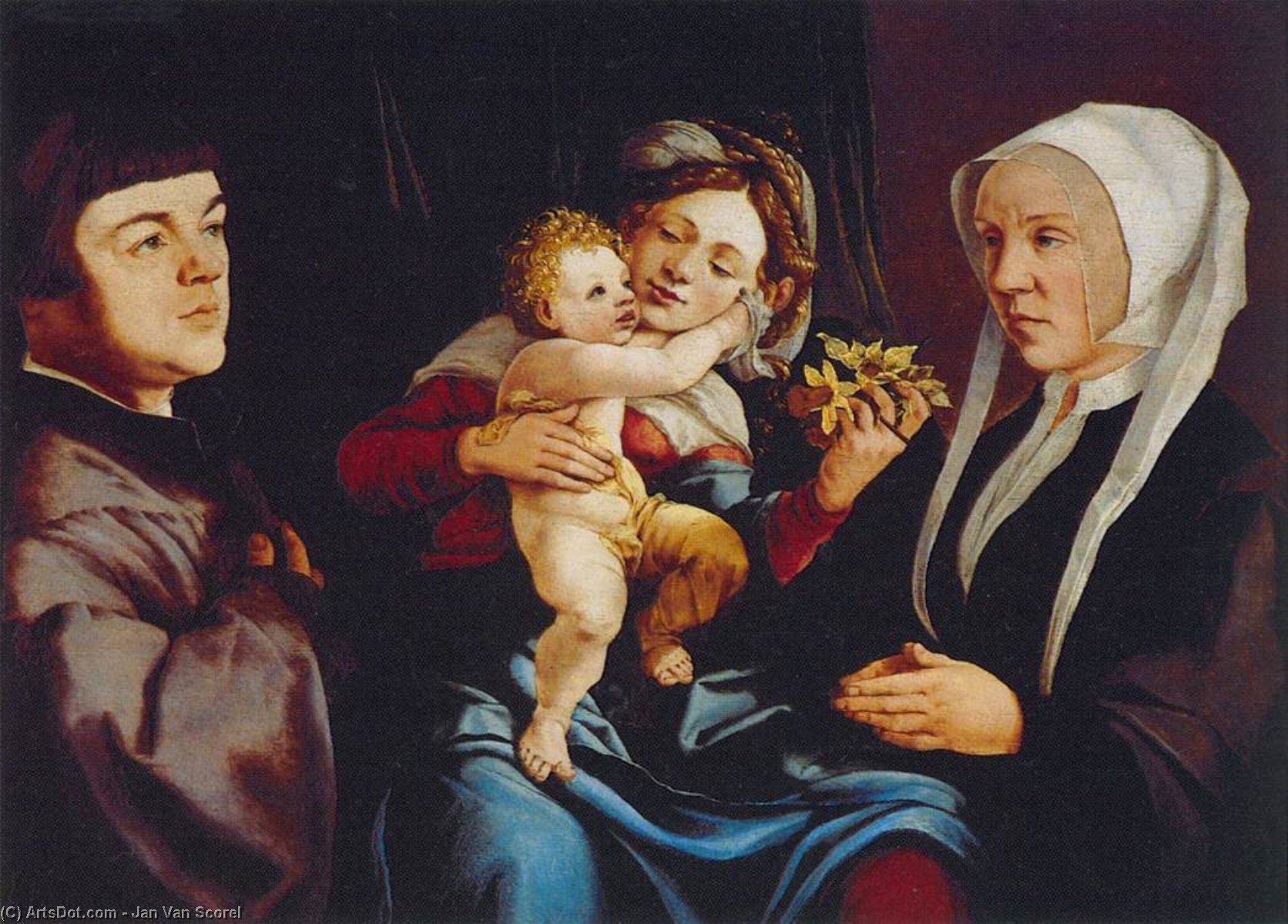 Madonna Of The Daffodils With The Child And Donors — Jan Van Scorel