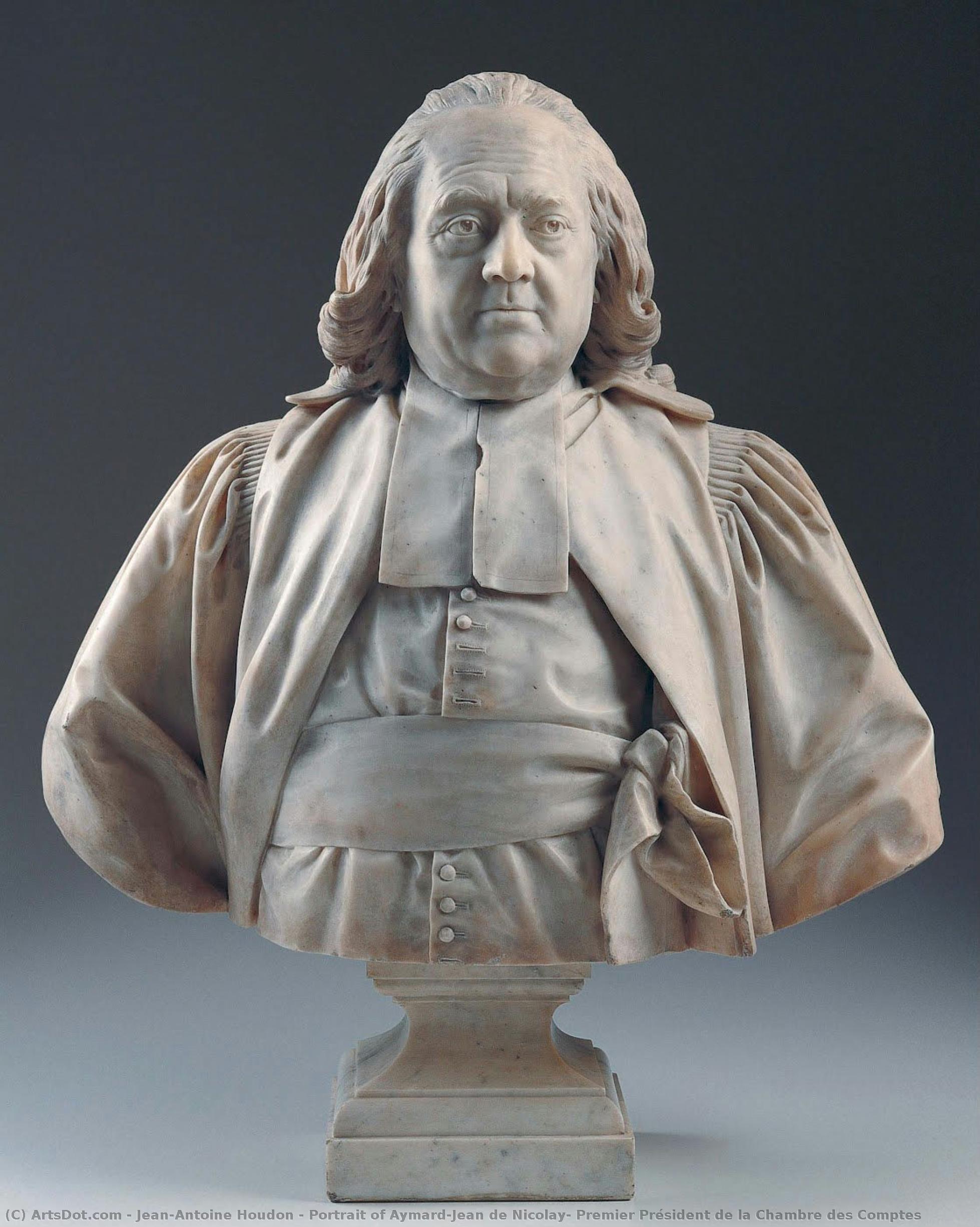 Portrait Of Aymard-jean De Nicolay, Premier Président De La Chambre Des Comptes — Jean-antoine Houdon