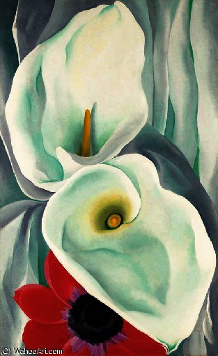 Calla Lillies With Red Anenome — Georgia O'keeffe