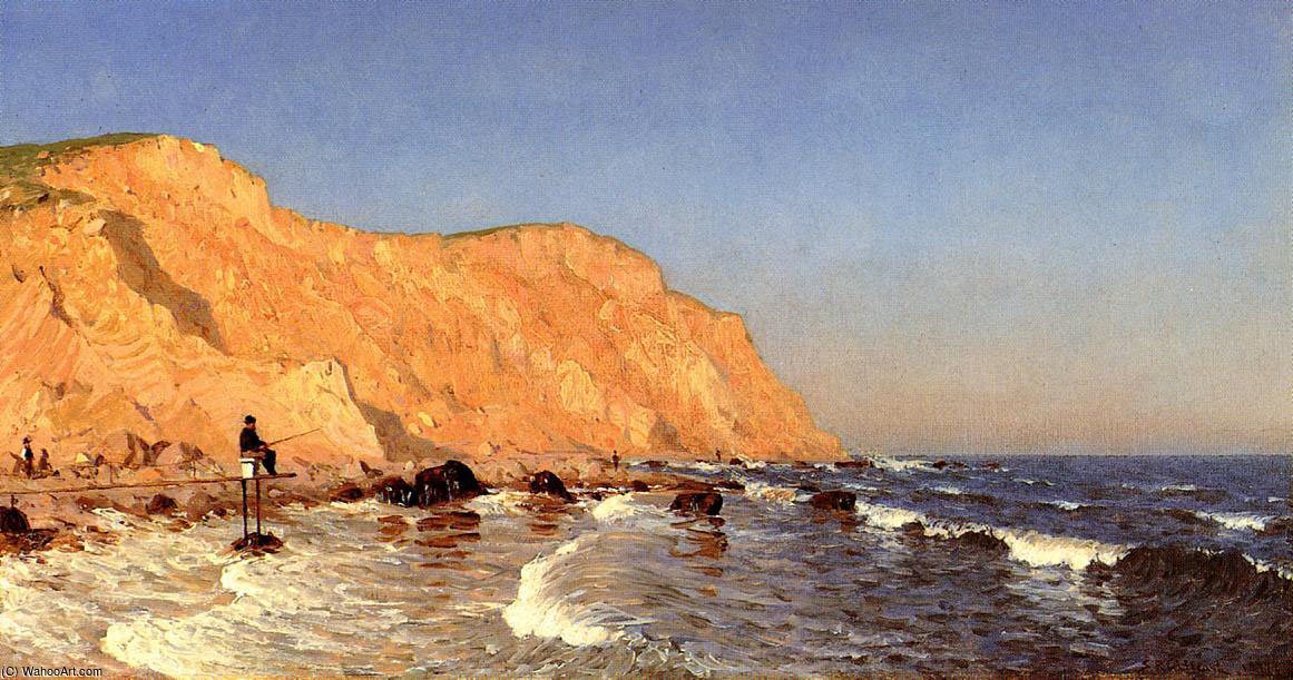 Clay Bluffs On No Man-s Land (bass Fishing No Man-s Land) — Sanford Robinson Gifford