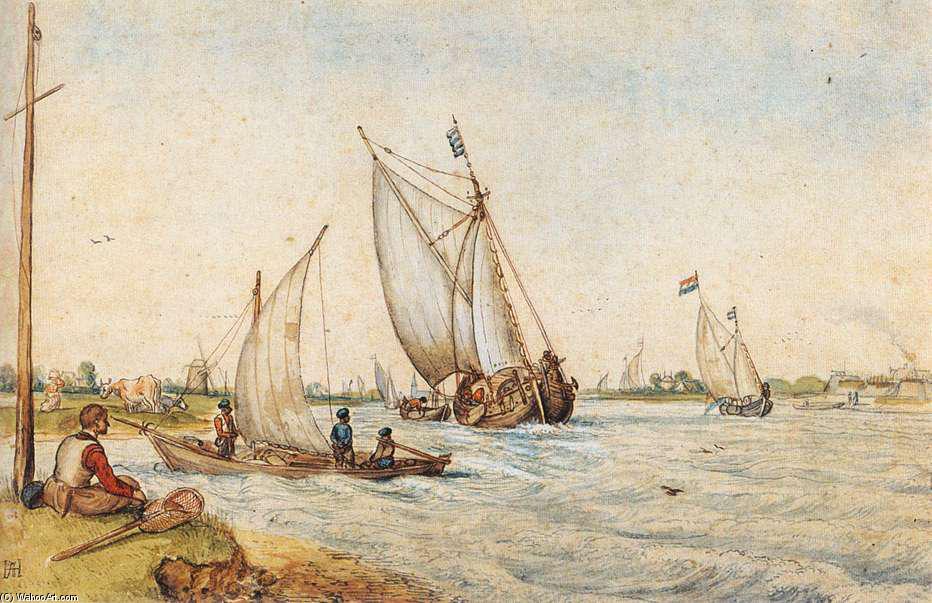 River Landscape — Хендрик Аверкамп