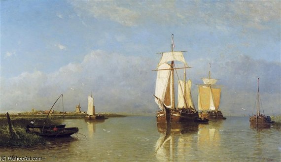Zeilschepen En Palingvissers Op De Schelde — Paul Jean Clays