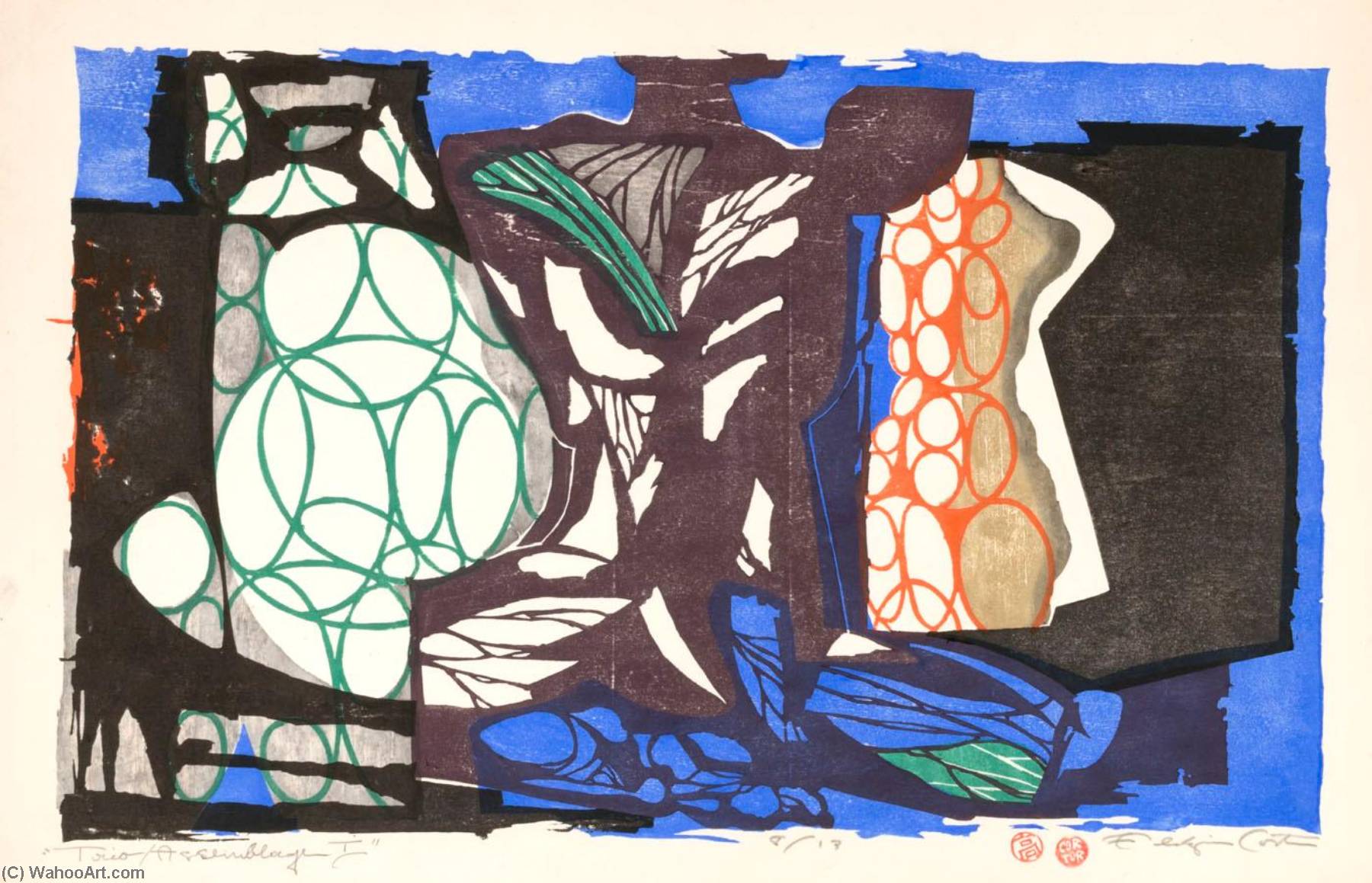 Trio Assemblage 1 Composition Iii — Eldzier Cortor