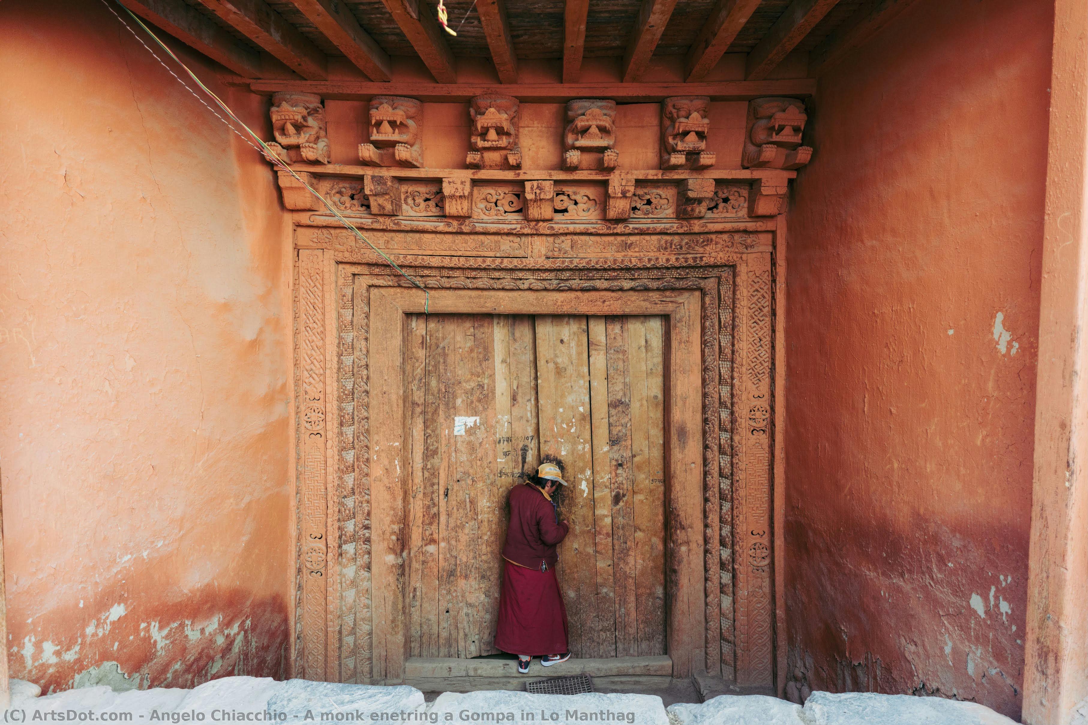 A Monk Enetring A Gompa In Lo Manthag — Angelo Chiacchio
