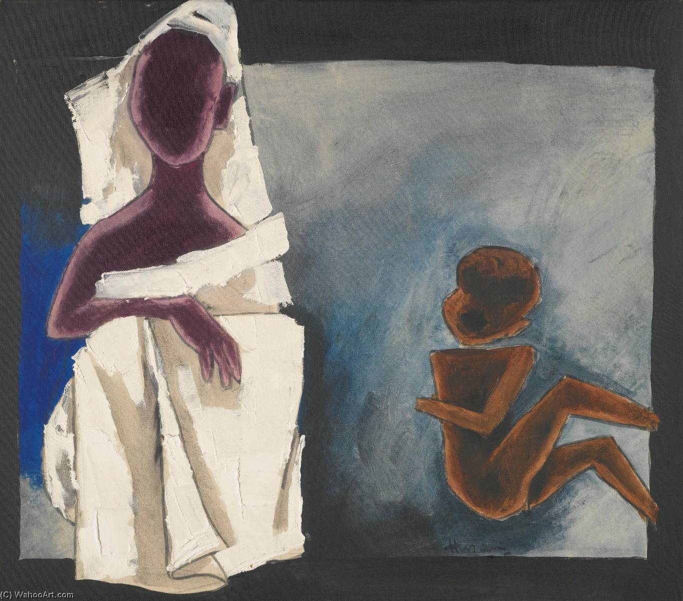 Untitled (children Of Calcutta) — M.f. Husain