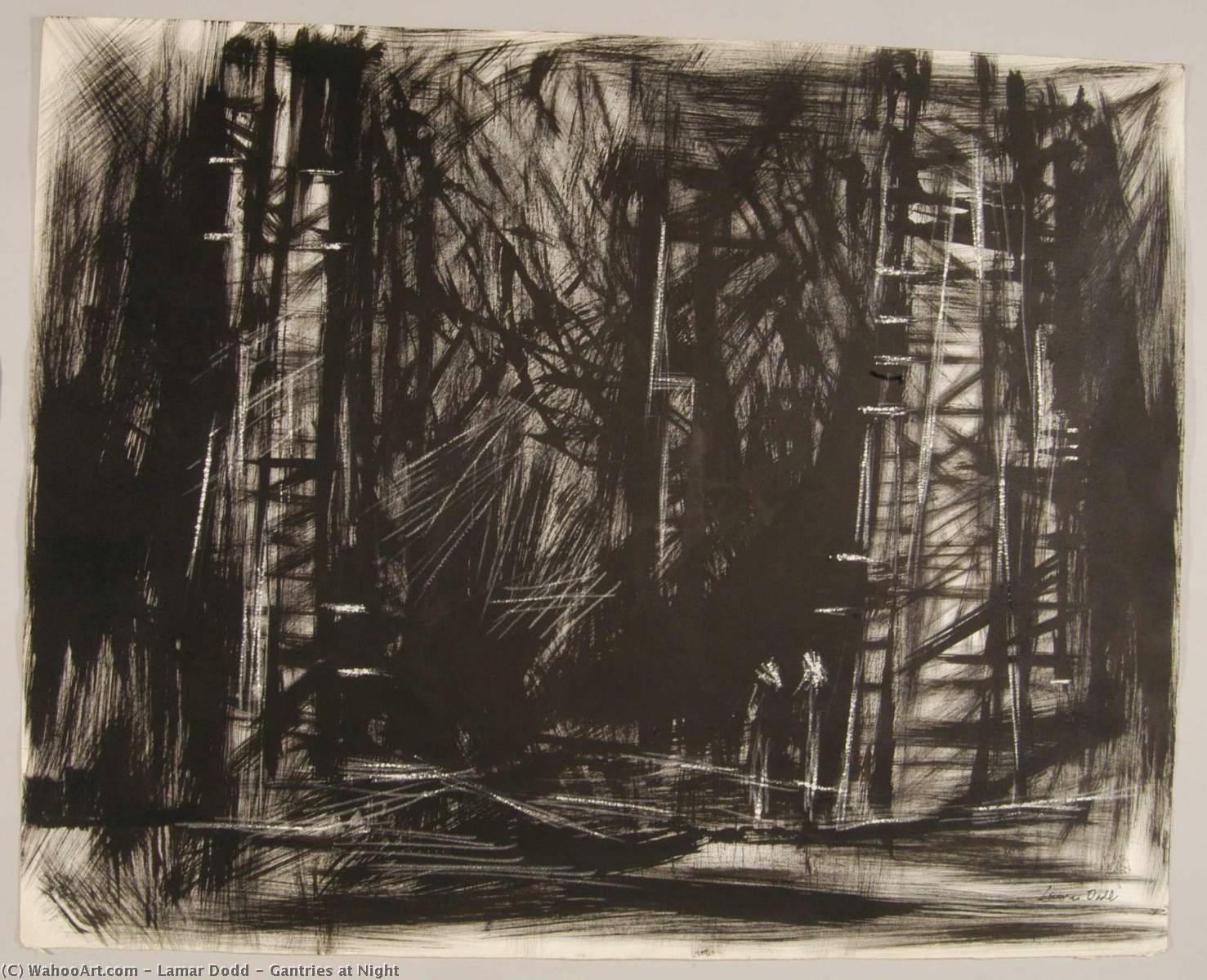 Gantries At Night — Lamar Dodd