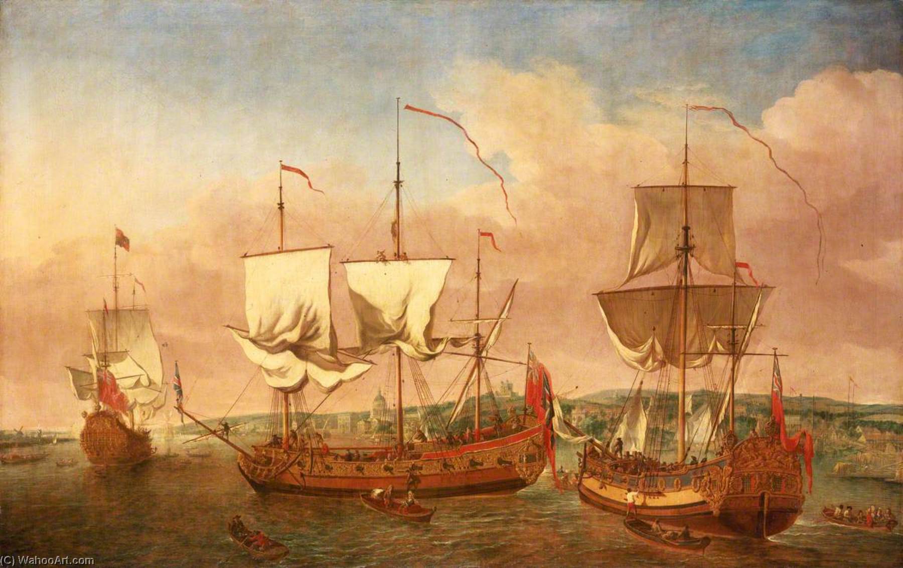 The 'peregrine' And Other Royal Yachts Off Greenwich, C.1710 — Jan Griffier I