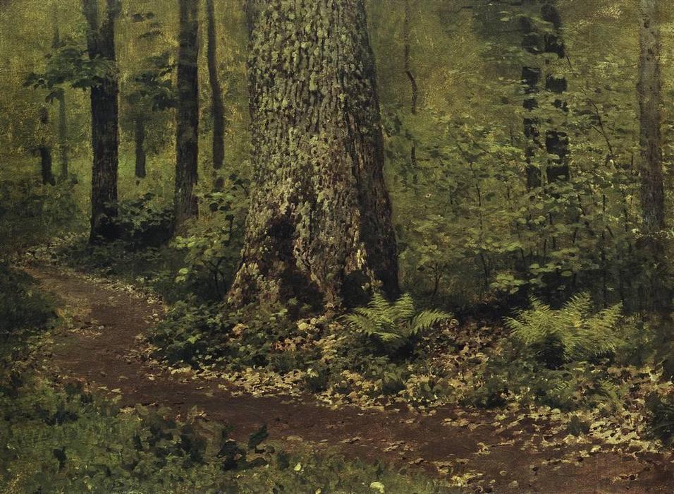 Footpath In A Forest. Ferns. — イサク・イリイチ・レヴィタン