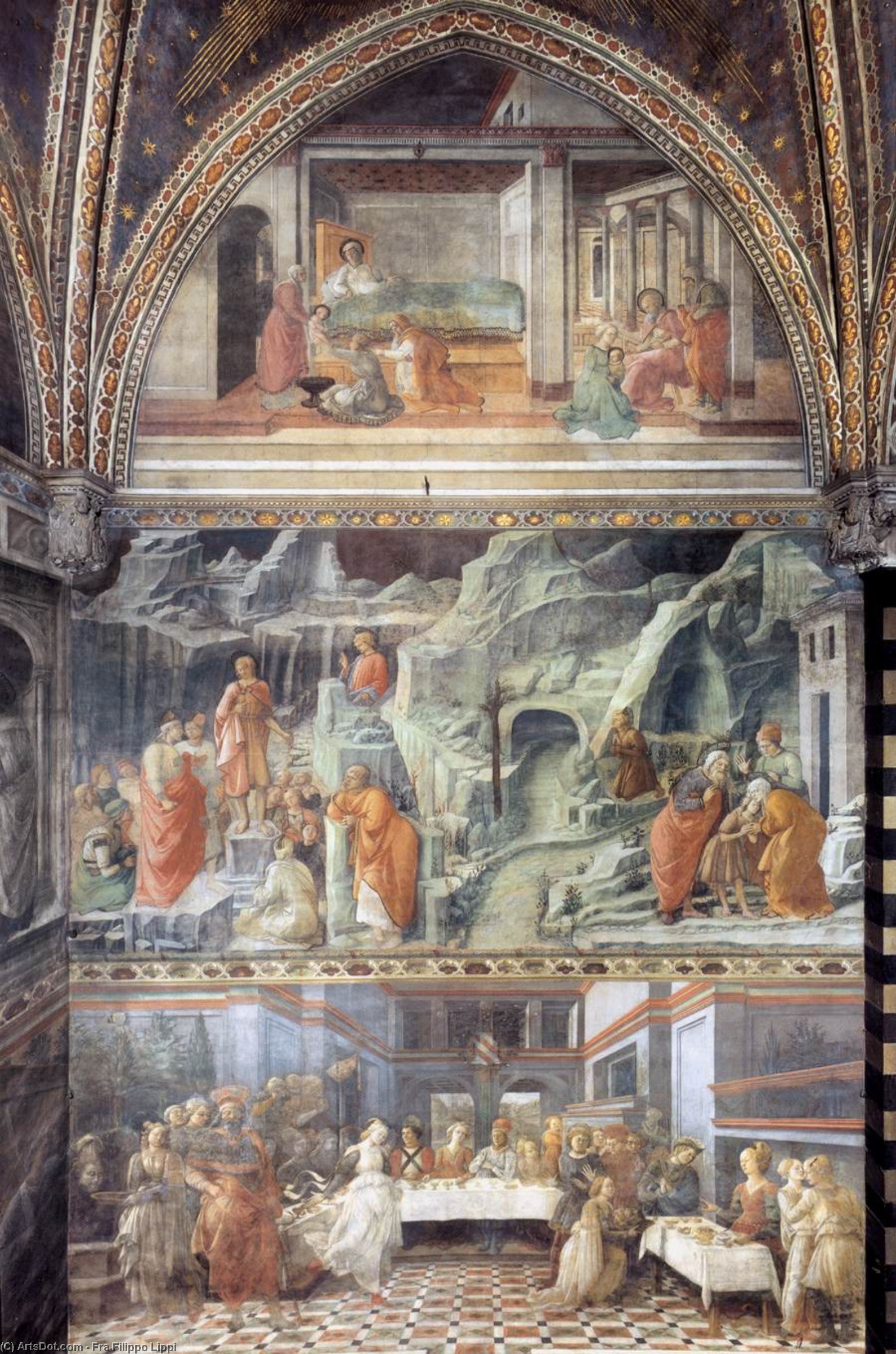 View Of The Right (south) Wall Of The Main Chapel — Filippo Di Tommaso Lippi