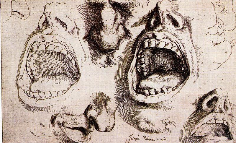 Studies Of Nose And Mouth — Jusepe De Ribera