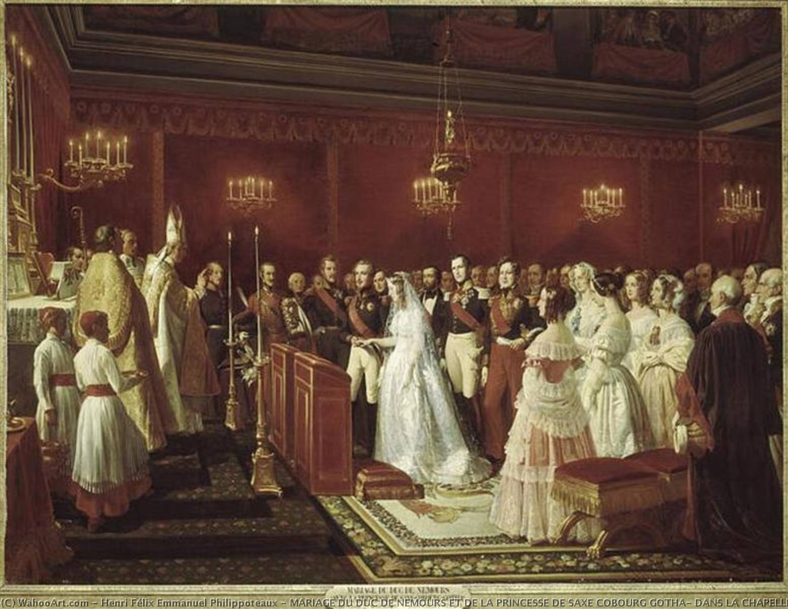 Mariage Du Duc De Nemours Et De La Princesse De Saxe Cobourg Gotha, Dans La Chapelle Du Chateau De Saint Cloud.27 Avril 1840 — Henri Félix Emmanuel Philippoteaux