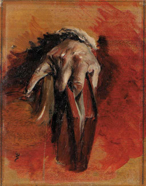 Study Of A Hand With Book — Jean-louis Ernest Meissonier