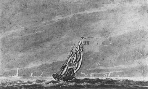 Full Sail Off Sandy Hook Entrance To New York Harbor — Pavel Svinyin