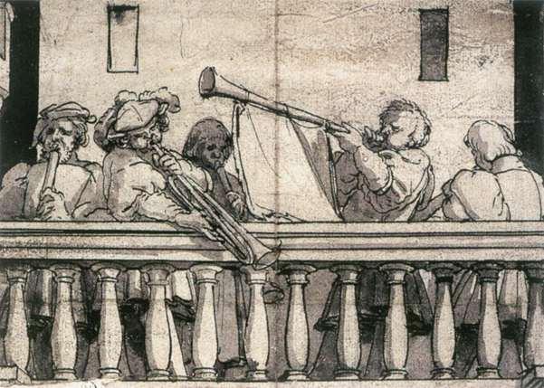 Musicians On A Balcony — Hans Holbajn Mlađi