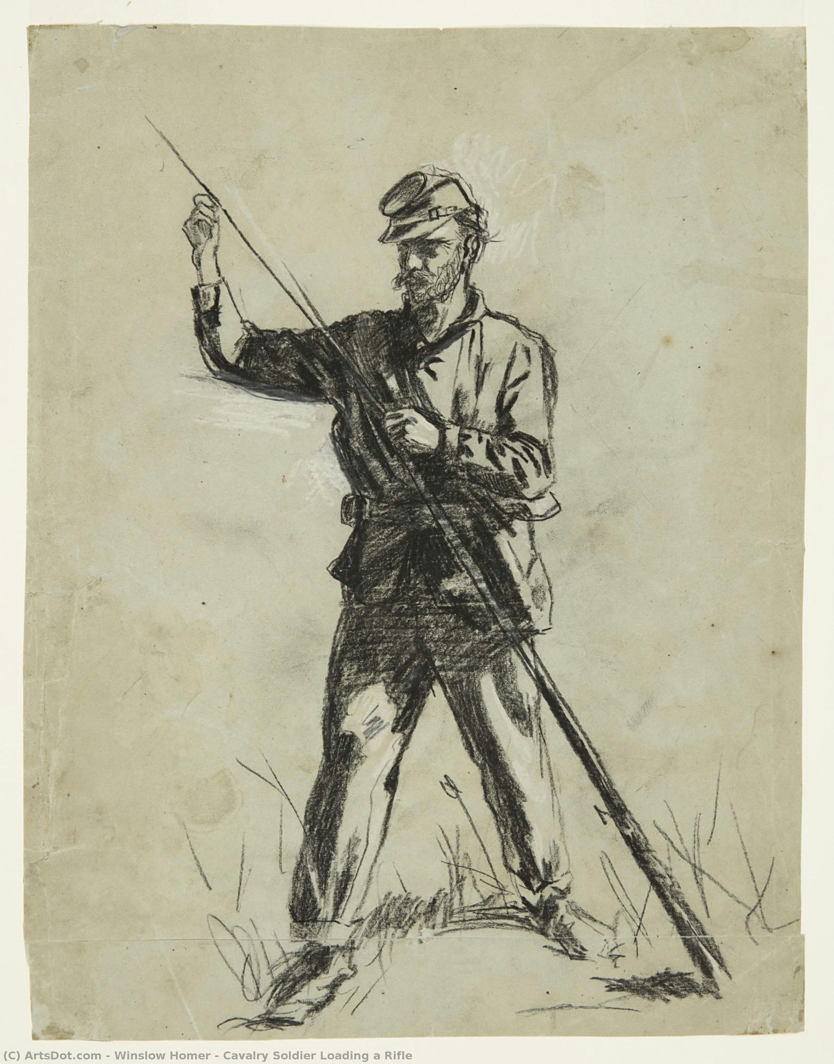 Cavalry Soldier Loading A Rifle — ウィンズロー・ホマー