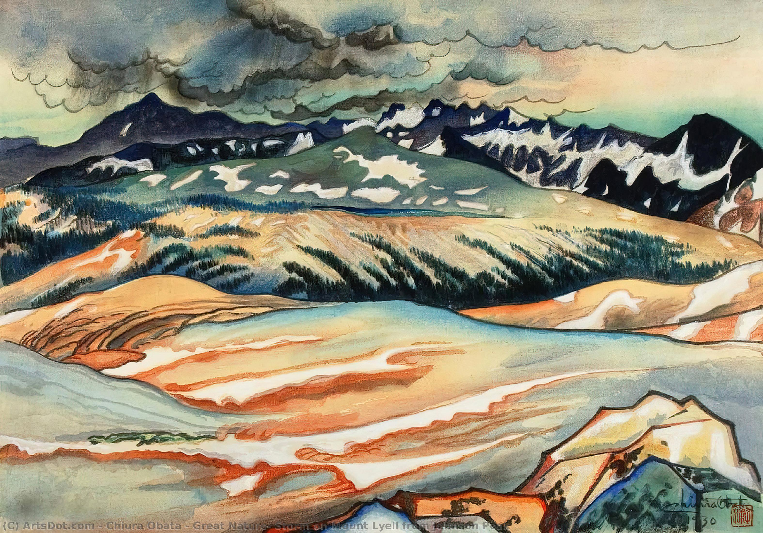 Great Nature, Storm On Mount Lyell From Johnson Peak — Chiura Obata