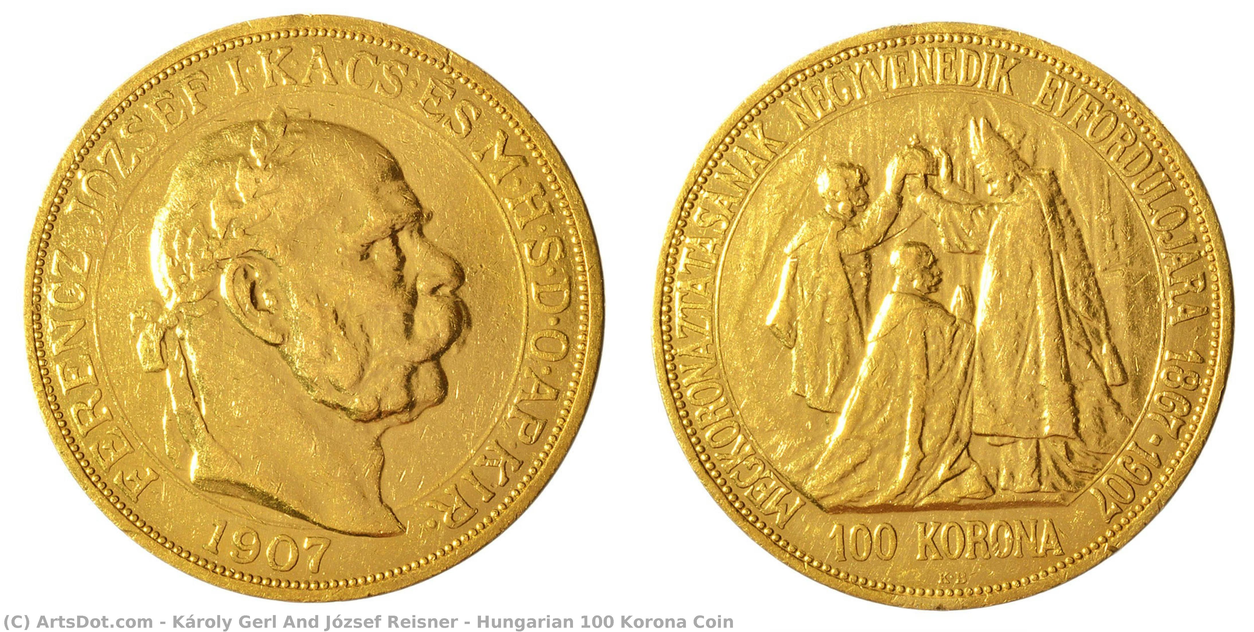 Hungarian 100 Korona Coin — Károly Gerl Y József Reisner