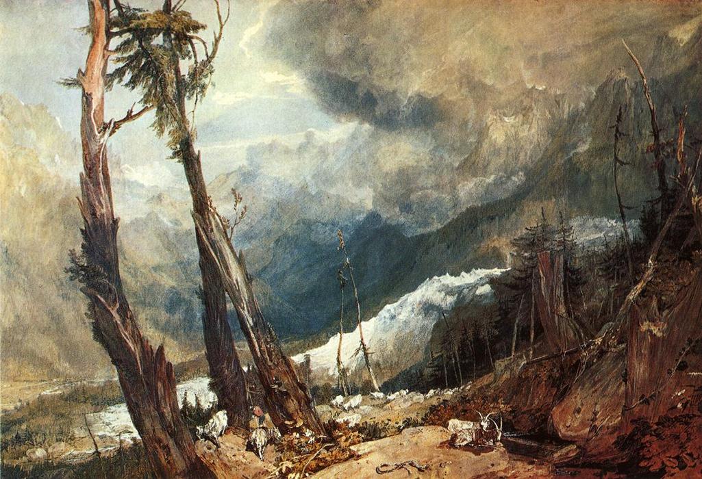 Glacier And Source Of The Arveron, Going Up To The Mer De Glace — Joseph Mallord William Turner