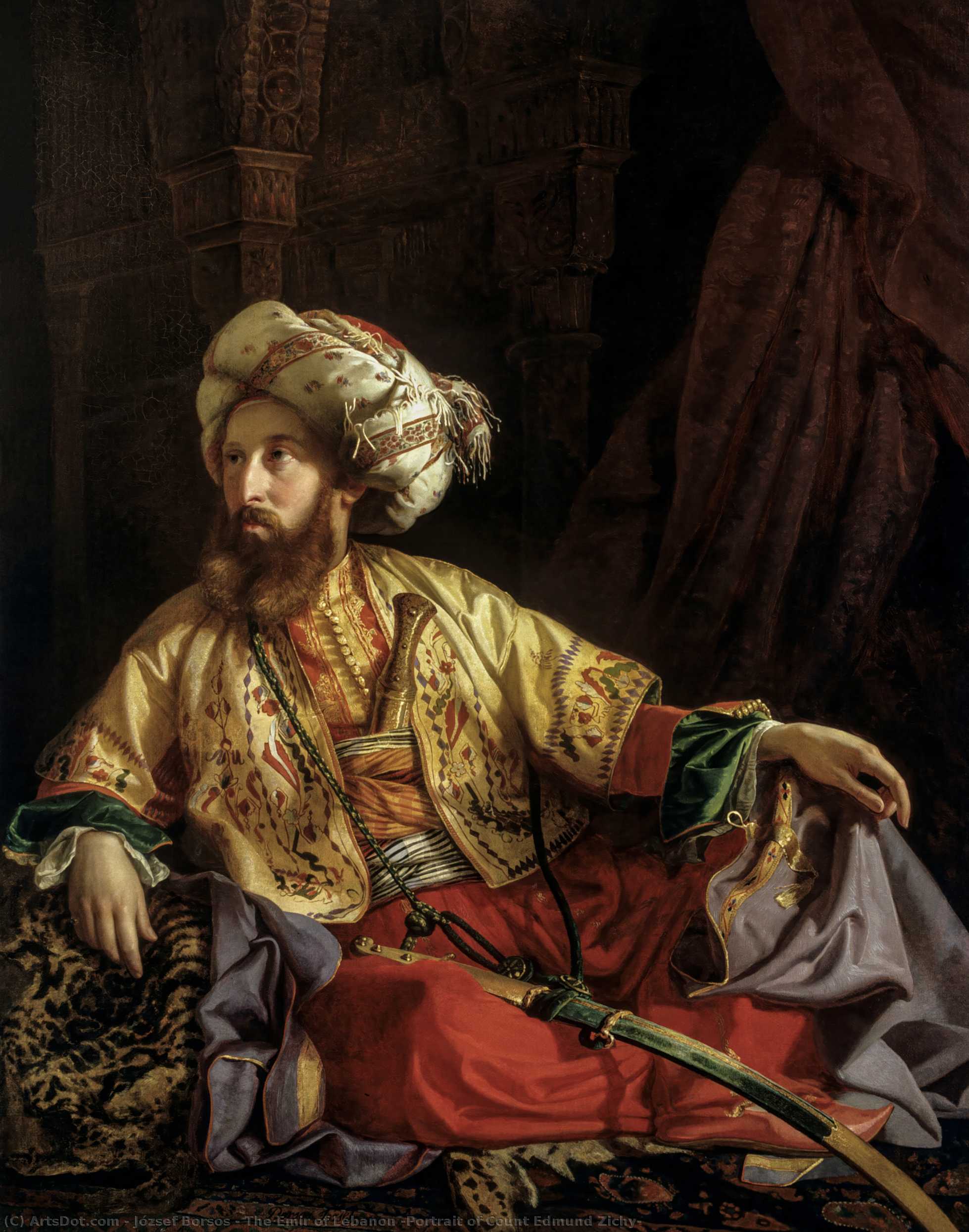 The Emir Of Lebanon (portrait Of Count Edmund Zichy) — József Borsos