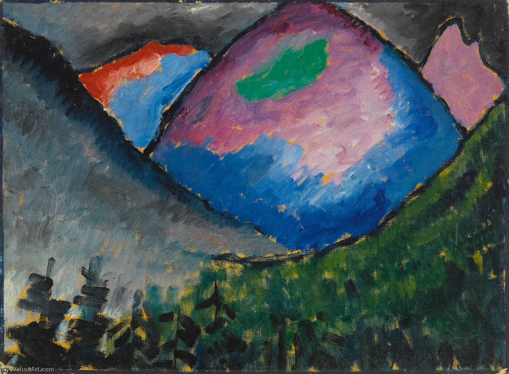 Bunter Berg Im Tal Bei Oberstdorf (coloured Mountain In The Valley Near Oberstdorf) — Alexej Von Jawlensky