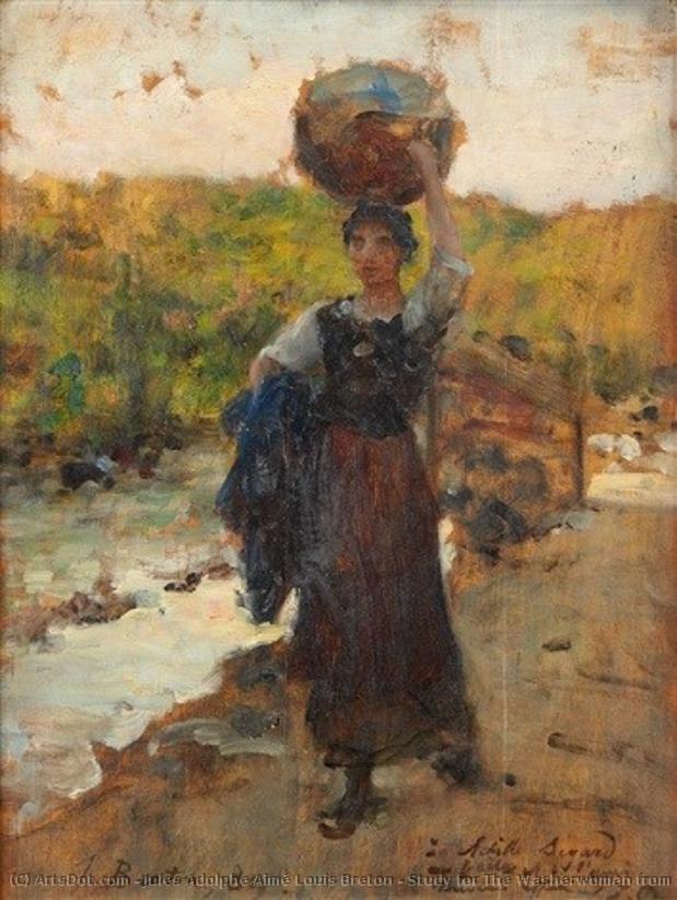 Study For The Washerwoman From 1890 — Jules Adolphe Aimé Louis Breton