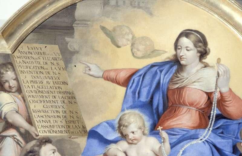 La Vierge Et L'enfant Jesus Remettant Un Rosaire A Saint Dominique — Letellier Pierre