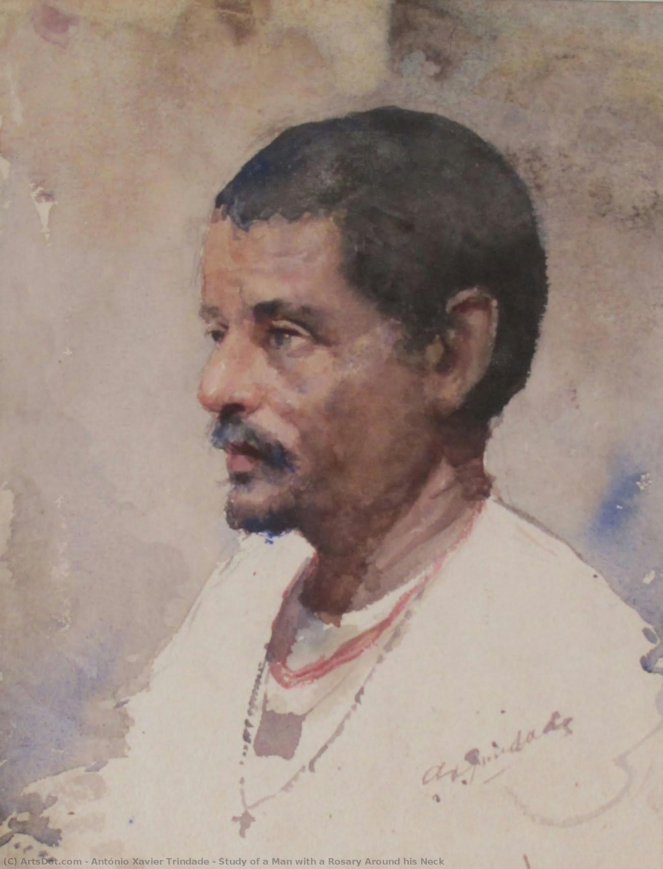Study Of A Man With A Rosary Around His Neck — António Xavier Trindade