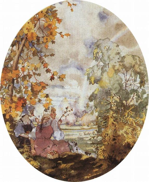 Pastoral Scene With Two Girls — Konstantin Andreevic Somov