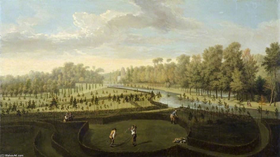 A View Of Chiswick House Gardens From The West Towards The Bagnio — Pieter Andreas Rysbrack