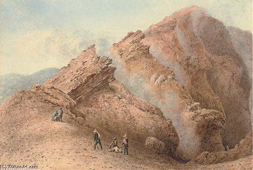 Grand Tourists Reaching The Peak Of A Volcano — George Fennel Robson