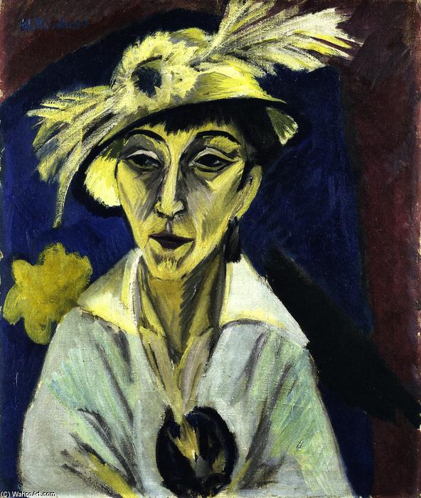 Kranke Frau (auch Bekannt Als Frau Mit Hut Oder Porträt Von Erna Schilling) — Ernst Ludwig Kirchner
