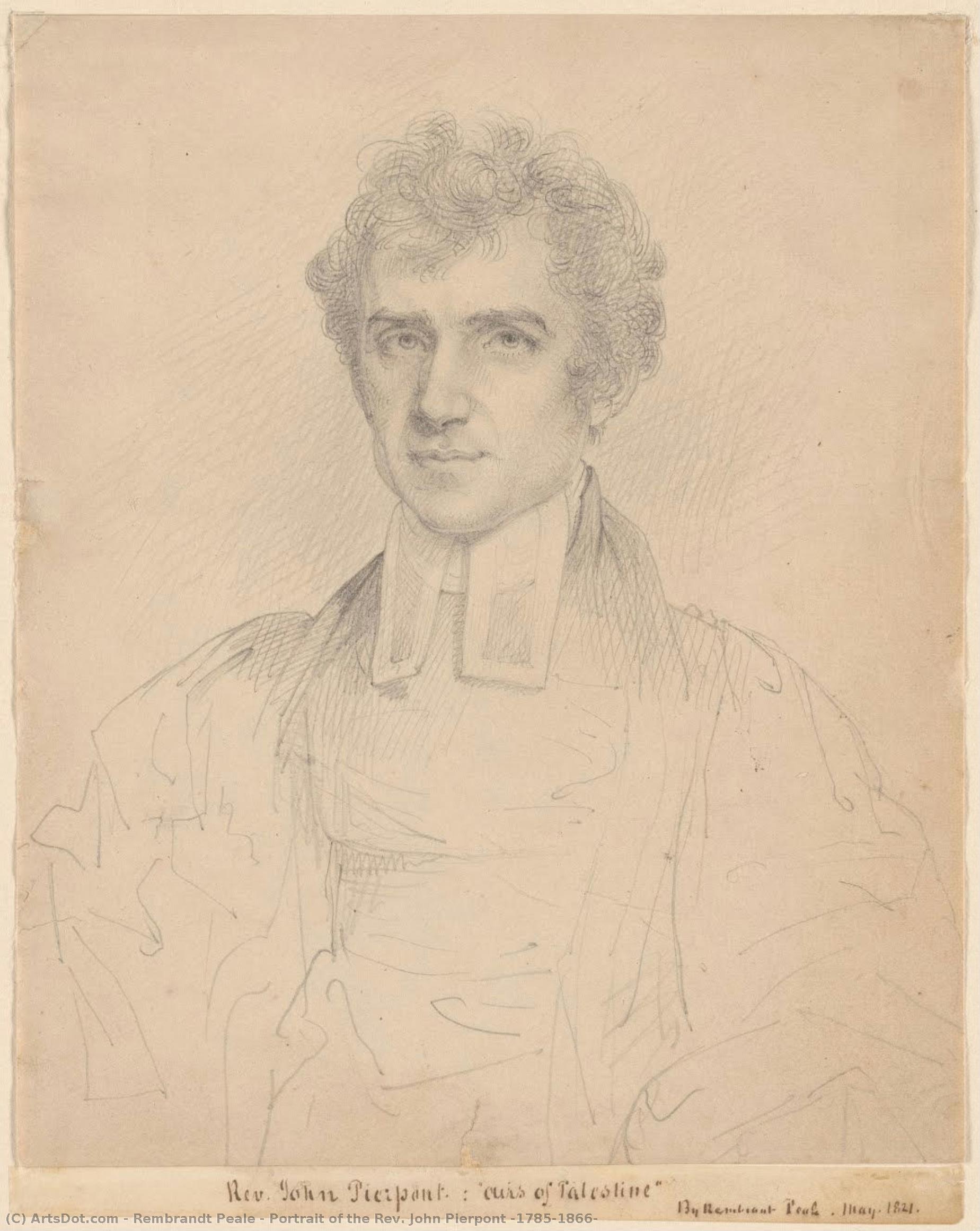 Portrait Of The Rev. John Pierpont (1785-1866) — Рембрант Пил