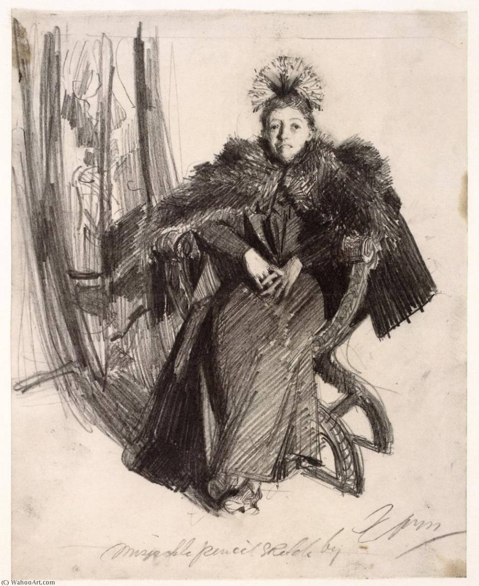 Isabella Gardner (study) — Андерс Зорн