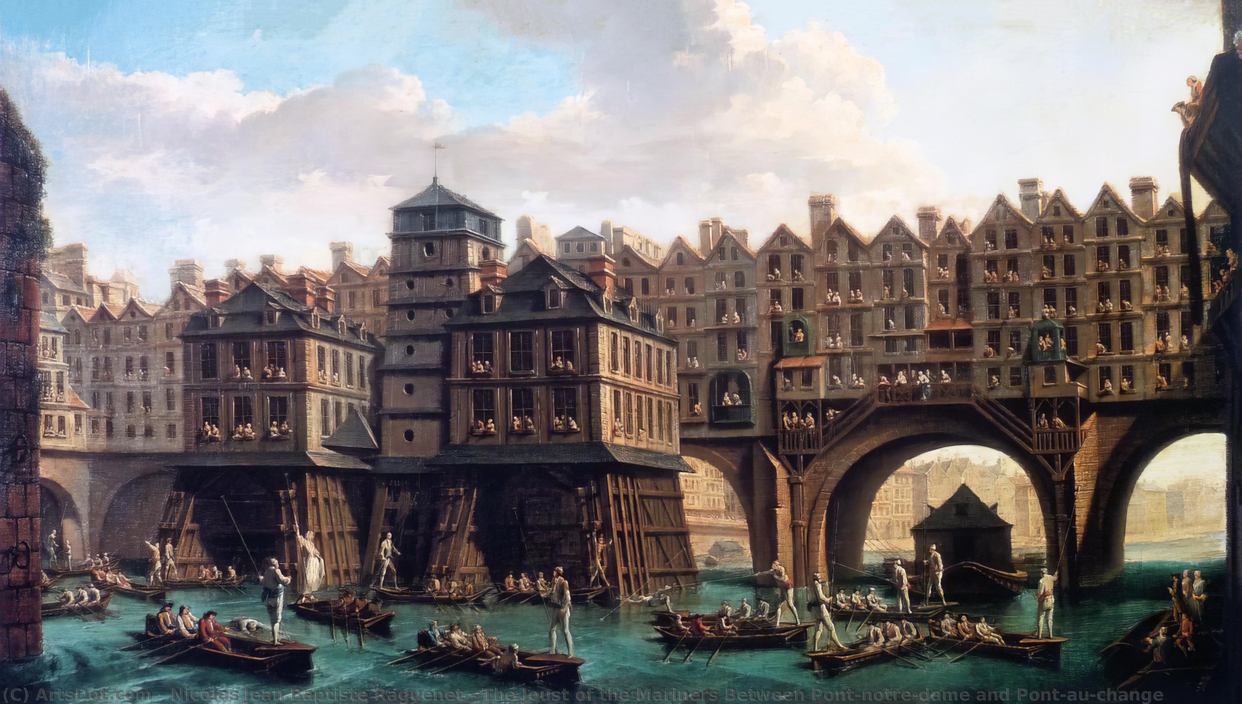 The Joust Of The Mariners Between Pont-notre-dame And Pont-au-change — Nicolas Jean Baptiste Raguenet