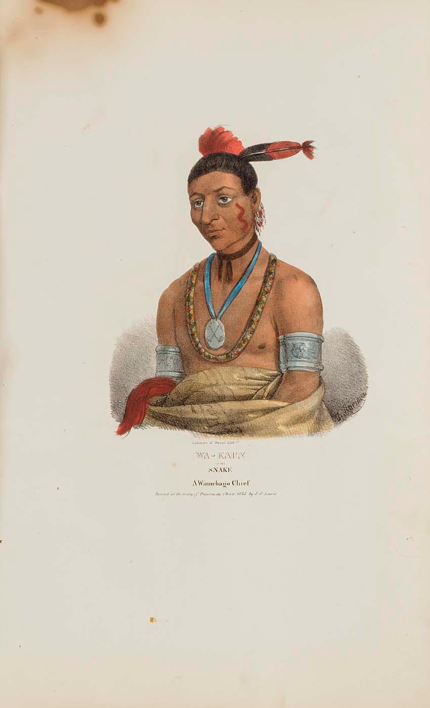 Wa Kaun Or The Snake A Winnebago Chief, From The Aboriginal Portfolio — James Otto Lewis