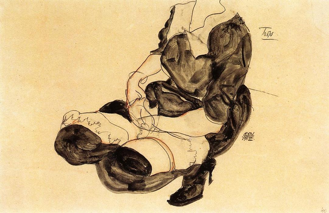 Female Torso, Squatting — Егон Шиле