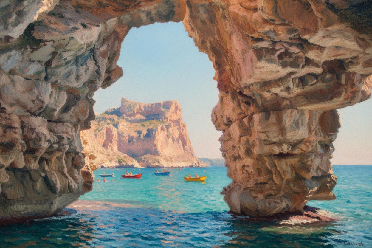 Azure Glimpse Through Amber Stone — Jacques Villedieu