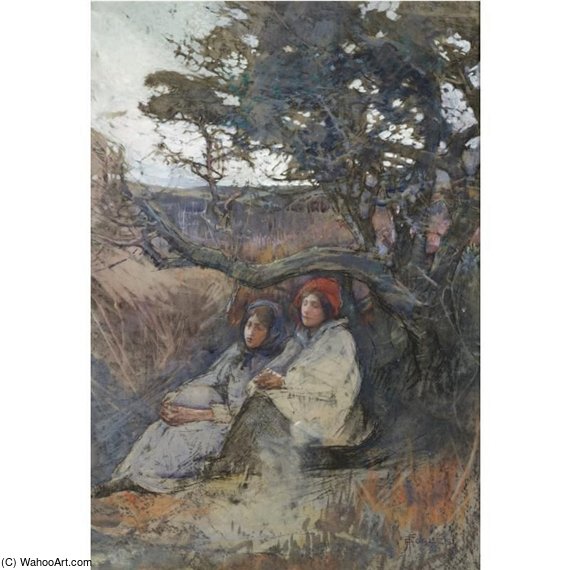 Girls Resting Beneath A Tree — Elizabeth Adela Stanhope Forbes