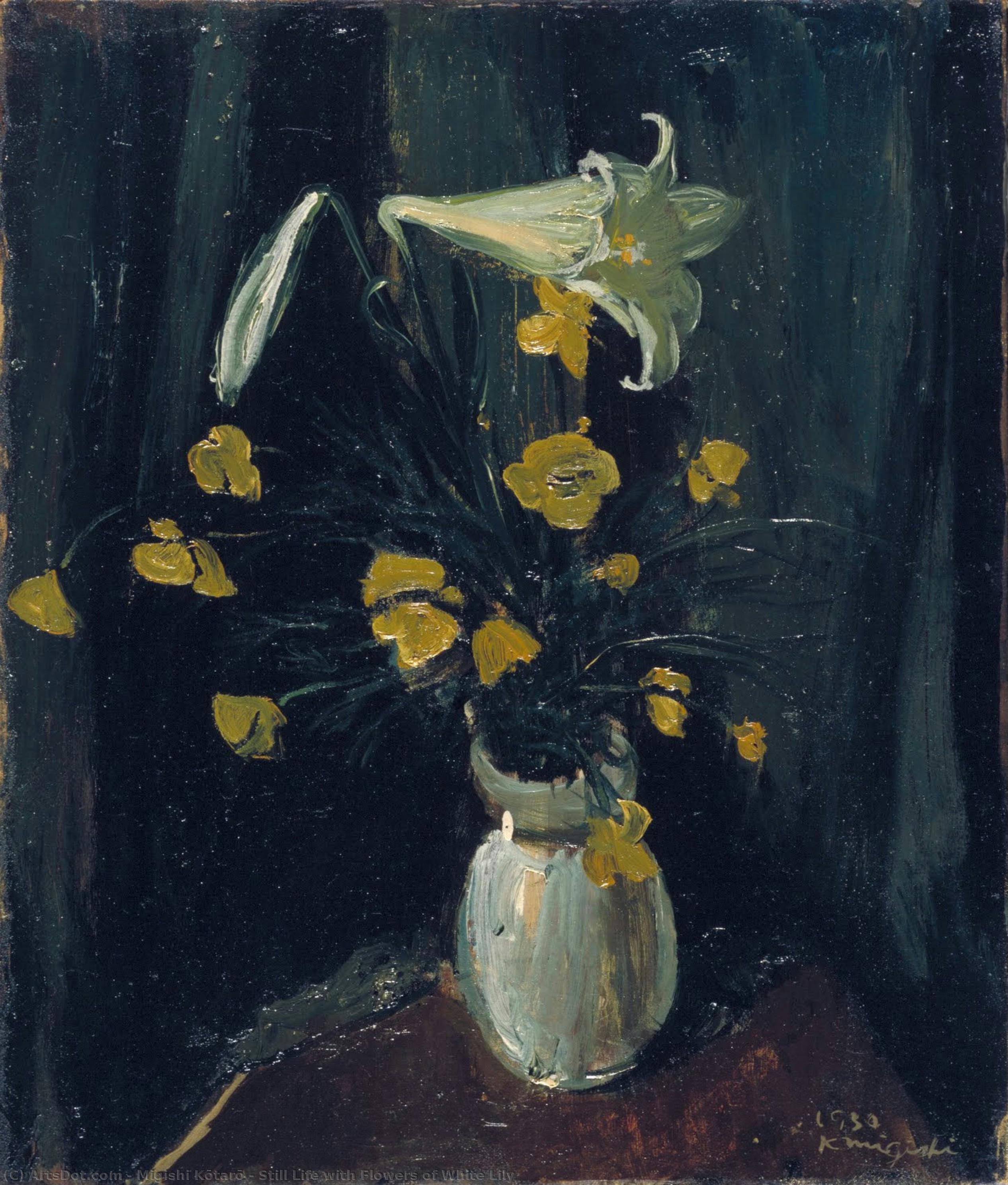 Still Life With Flowers Of White Lily — Migishi Kōtarō