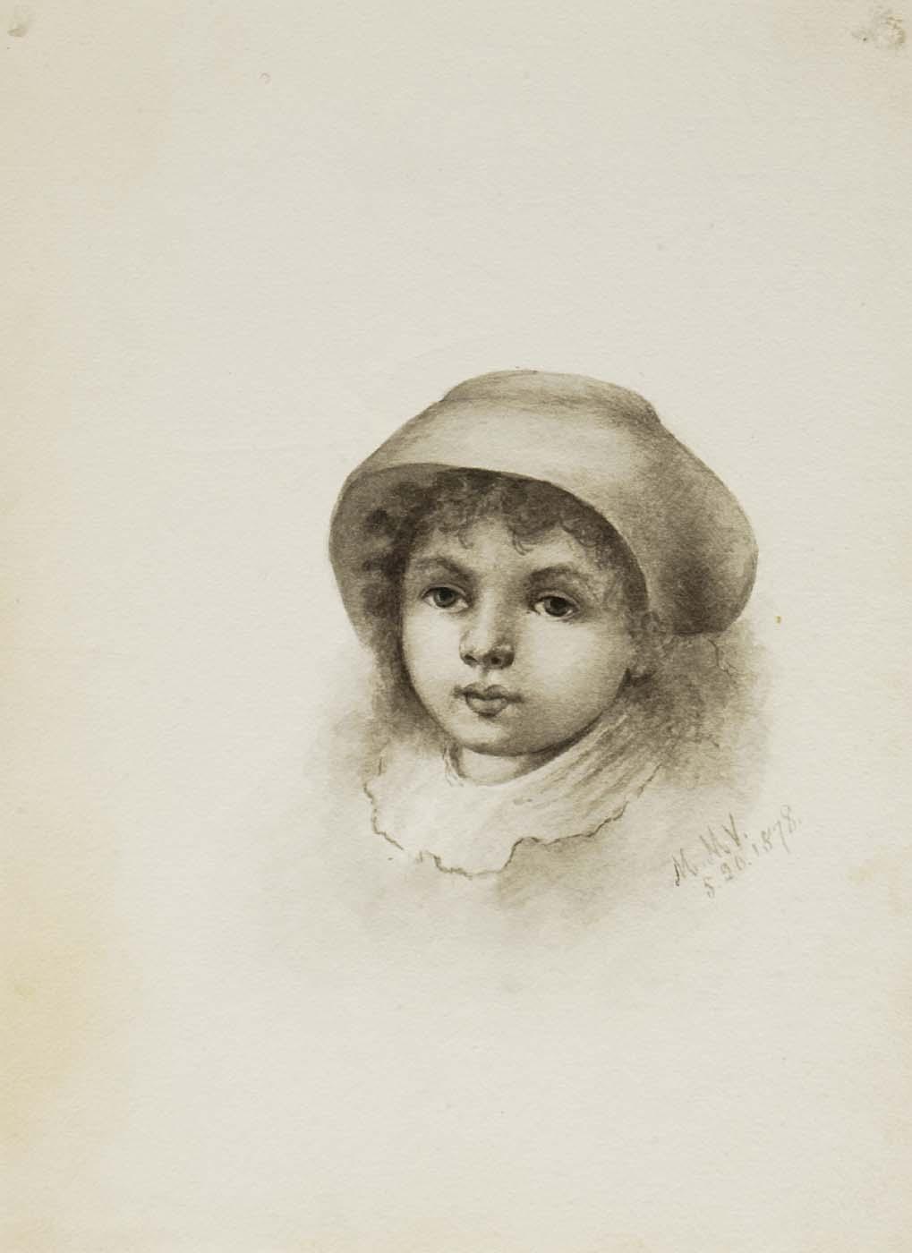 Untitled (head Of A Child With Hat) — Mary Vaux Walcott