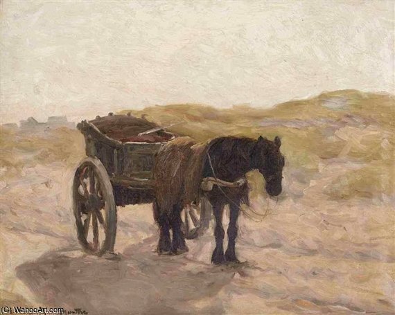 A Horse And Cart In The Dunes — Gerhard Arij Ludwig Morgenstje Munthe