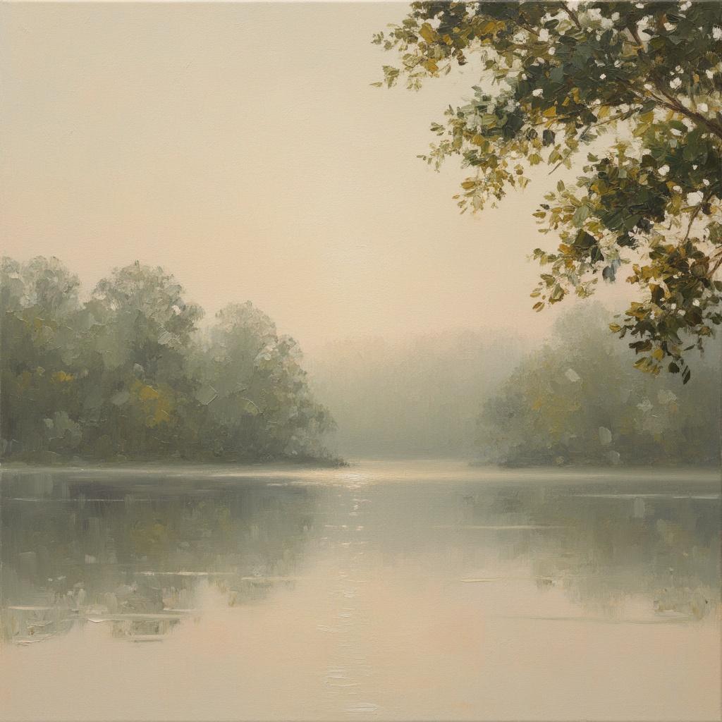 Flüstern Des Salbeigrüns: Eine Meditative Studie In Nebel Und Stillen Wassern — Laurent Fontaine