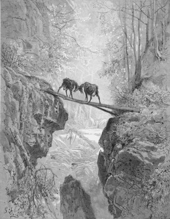 The Two Goats, From 'the Fables' Of La Fontaine — Paul Gustave Doré