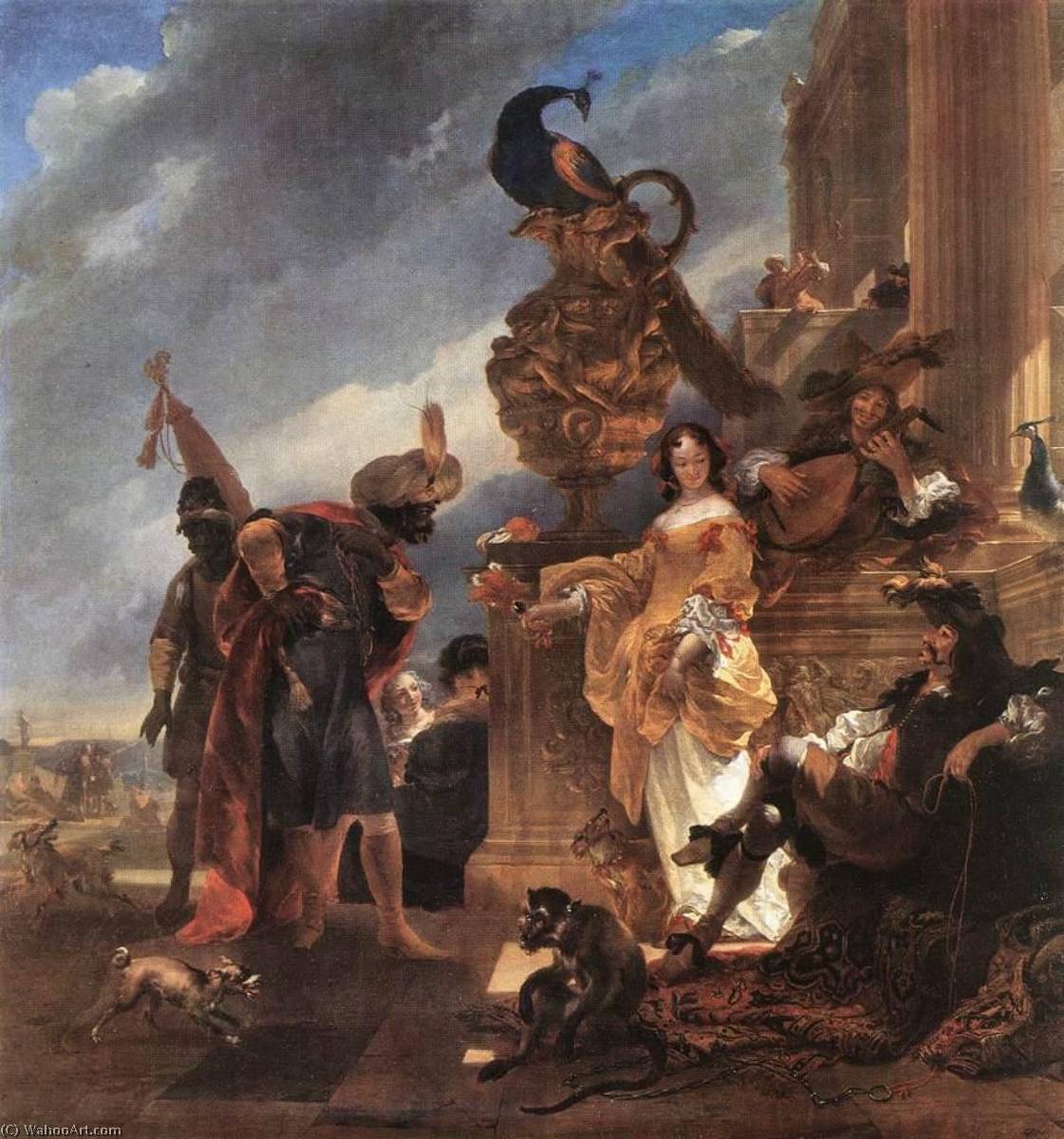 Merchant Receiving A Moor In The Harbour — Nicolaes Pietersz Berchem