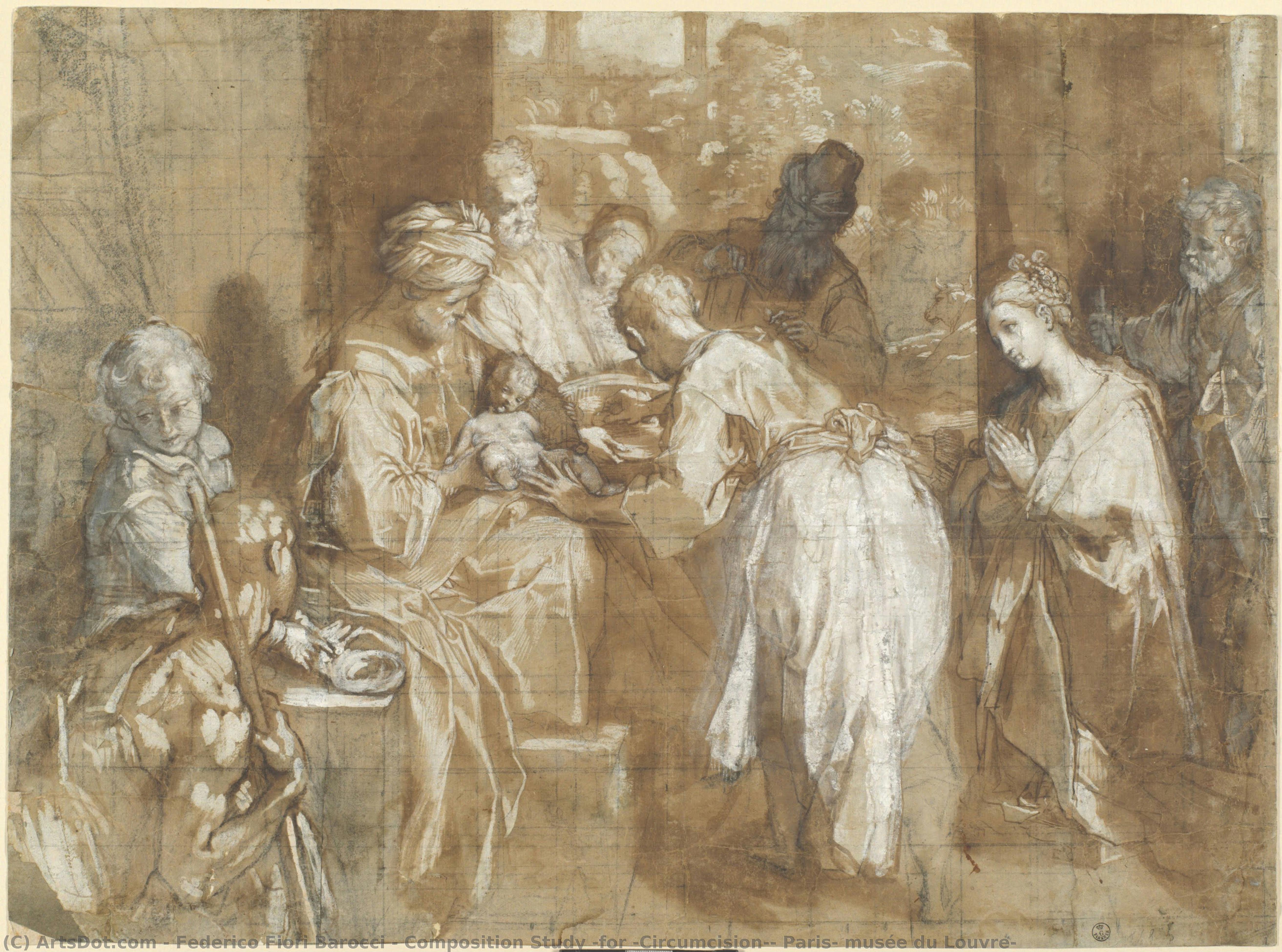 Composition Study (for “circumcision”, Paris, Musée Du Louvre) — Federico Fiori Barocci