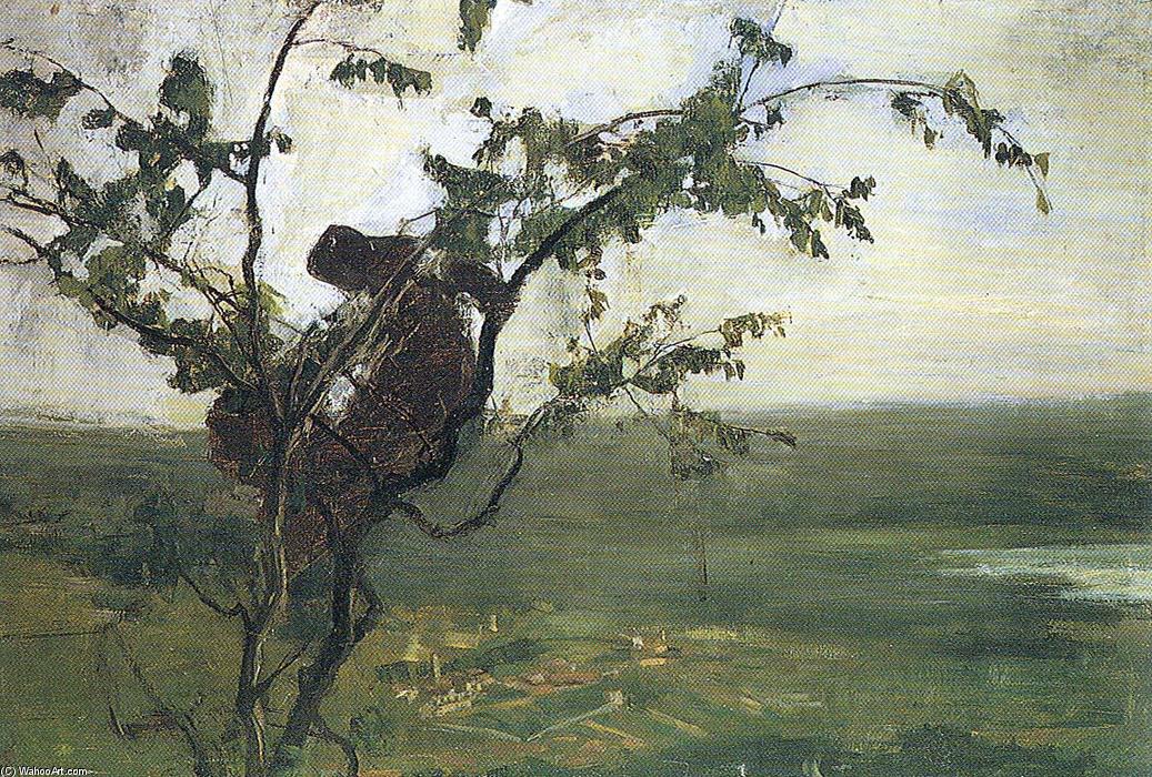 Paesaggio Con Donna Su Un Albero — Giovanni Segantini