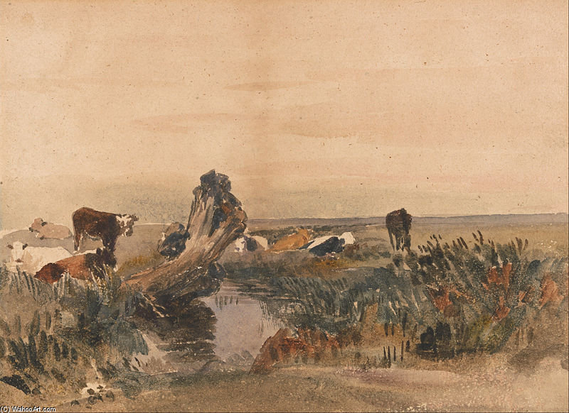 Cattle By A Stream — Peter De Wint