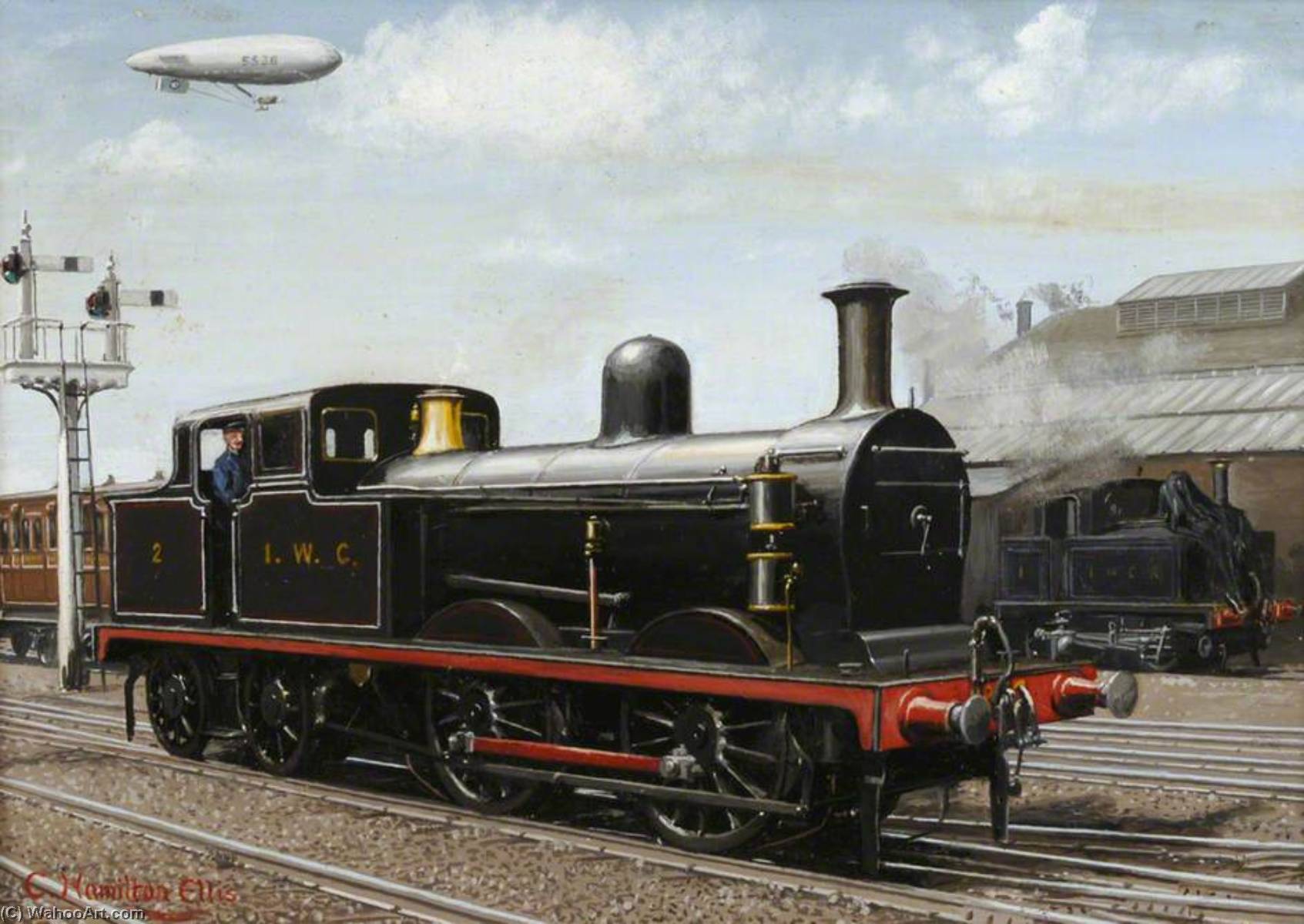 No.2 'isle Of Wight Central' With No.1 'isle Of Wight Central' In The Background — Cuthbert Hamilton Ellis