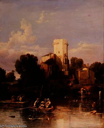 On The Rhine Near Cologne — George Clarkson Stanfield