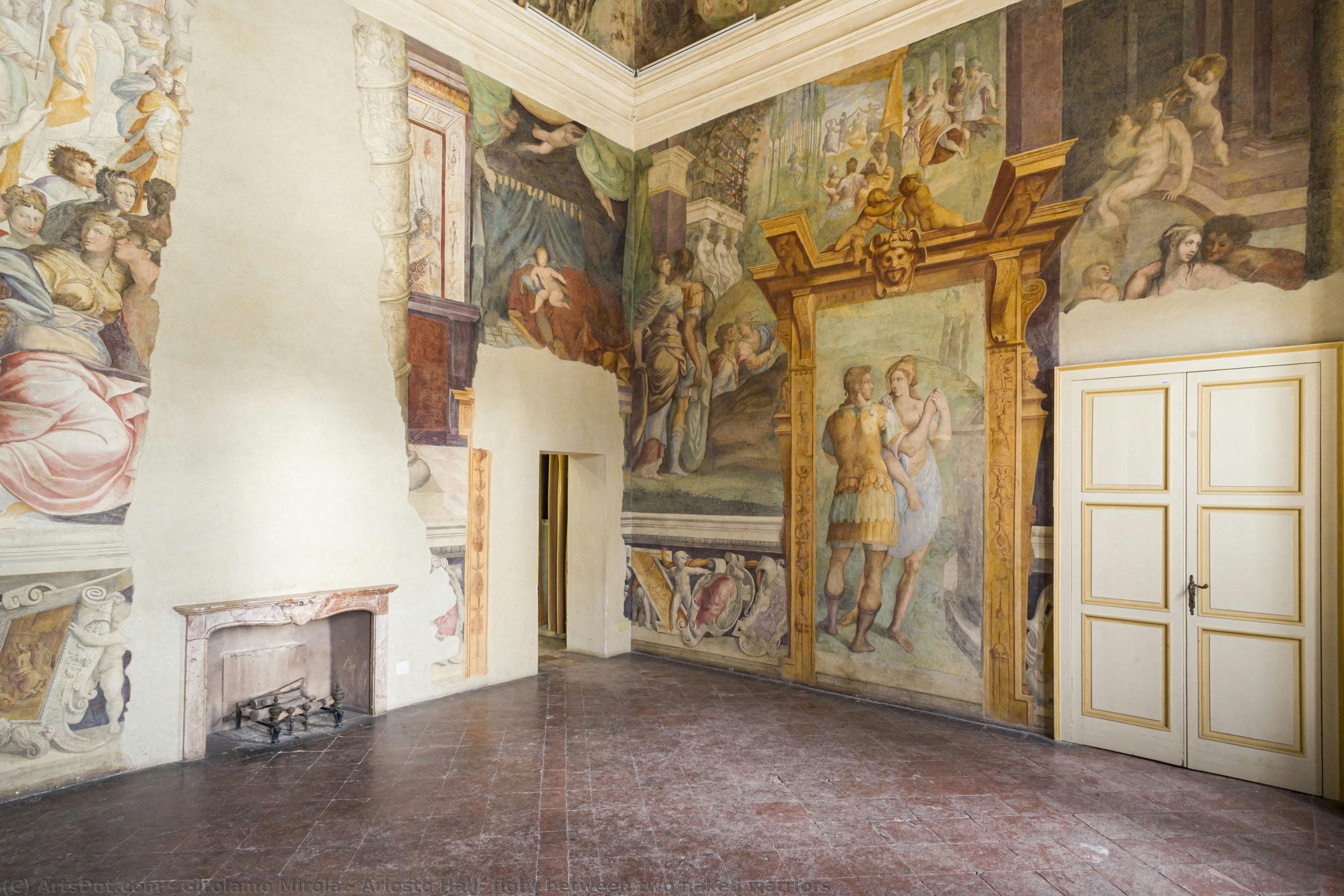 Ariosto Hall: Fight Between Two Naked Warriors — Girolamo Mirola